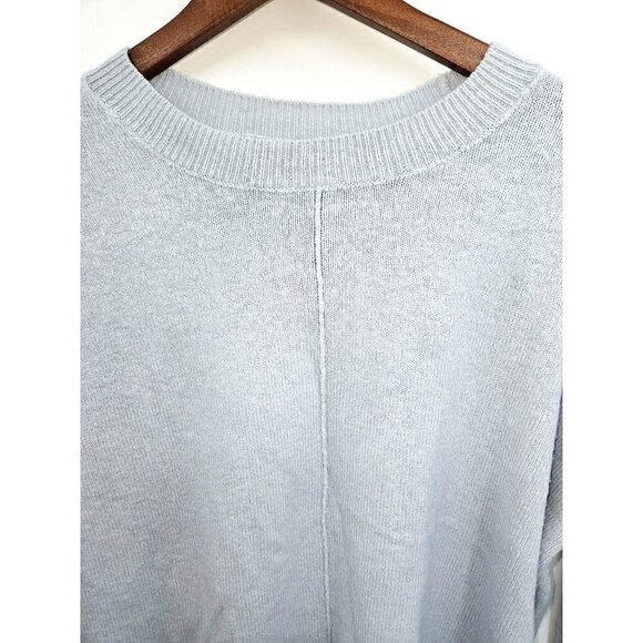 Vince Camuto Womens Sweater Small Oversized Blue Crew Neck Stretch Cropped Hi Lo - Picture 4 of 10